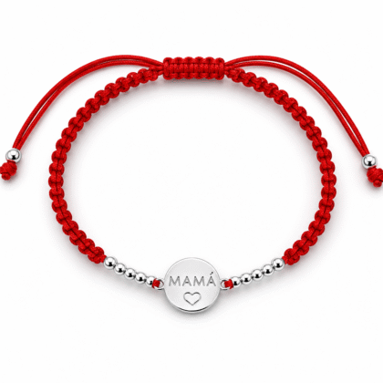 Pulseras hilo Plata Mamá