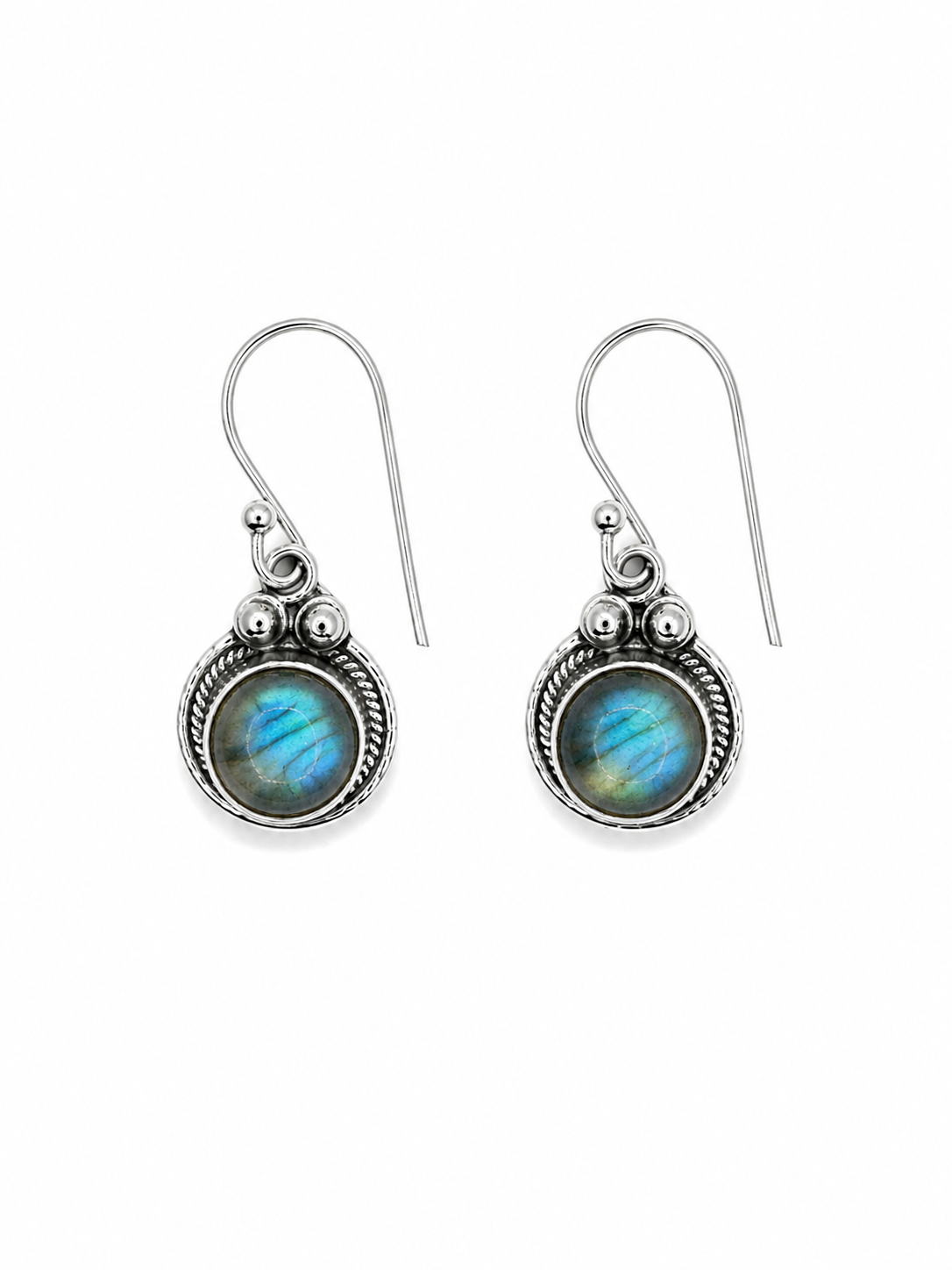 Aros Colgantes Piedra Natural Redondo