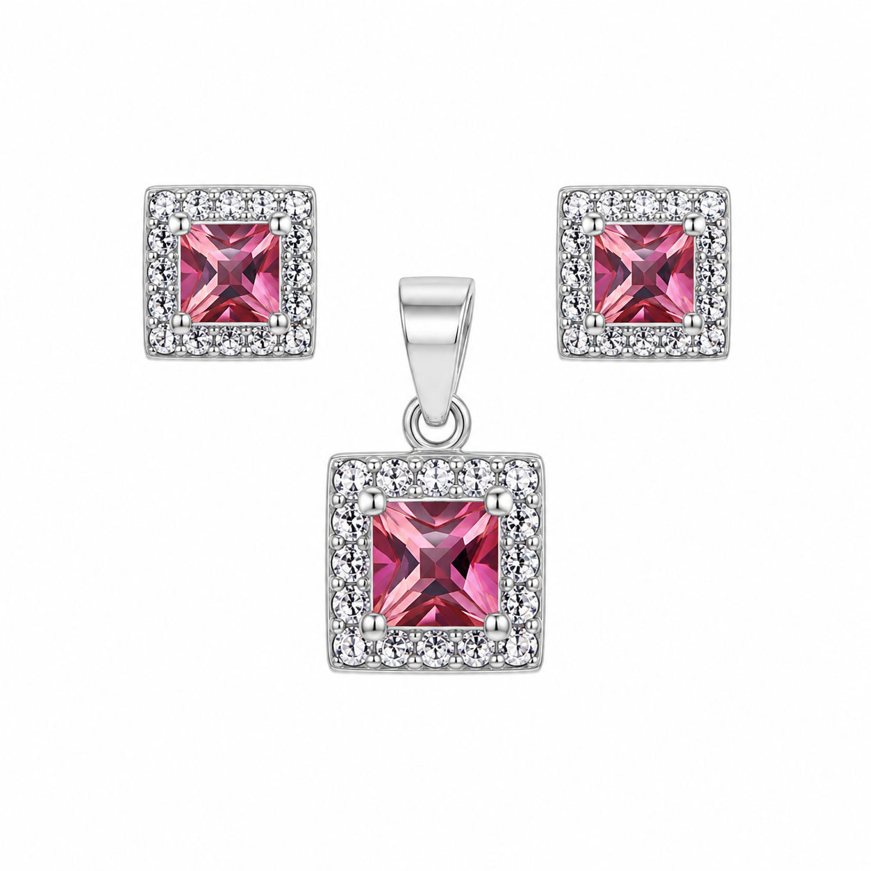 Conjunto Swarovski Cuadrado