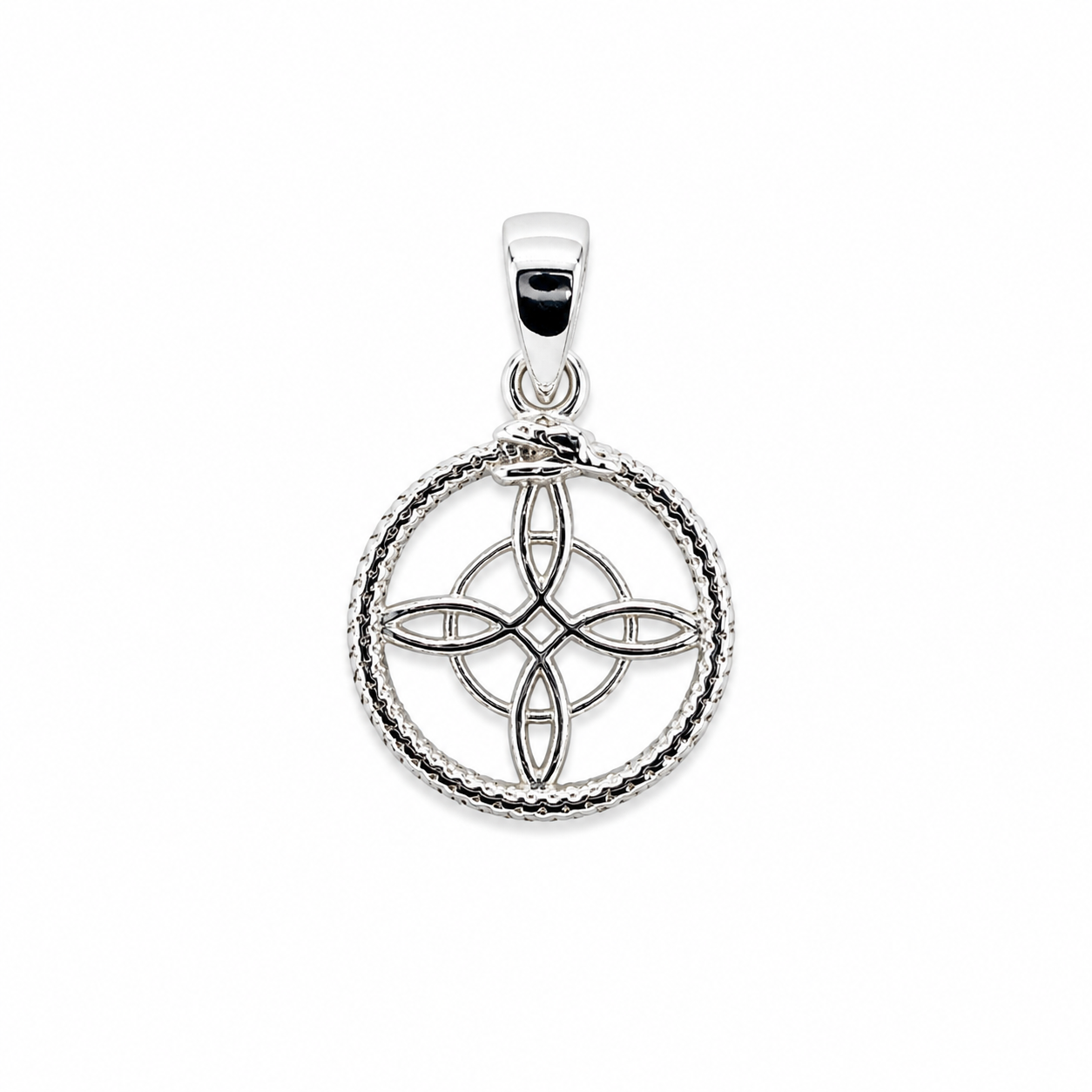 Colgante Plata Nudo de Bruja Círculo