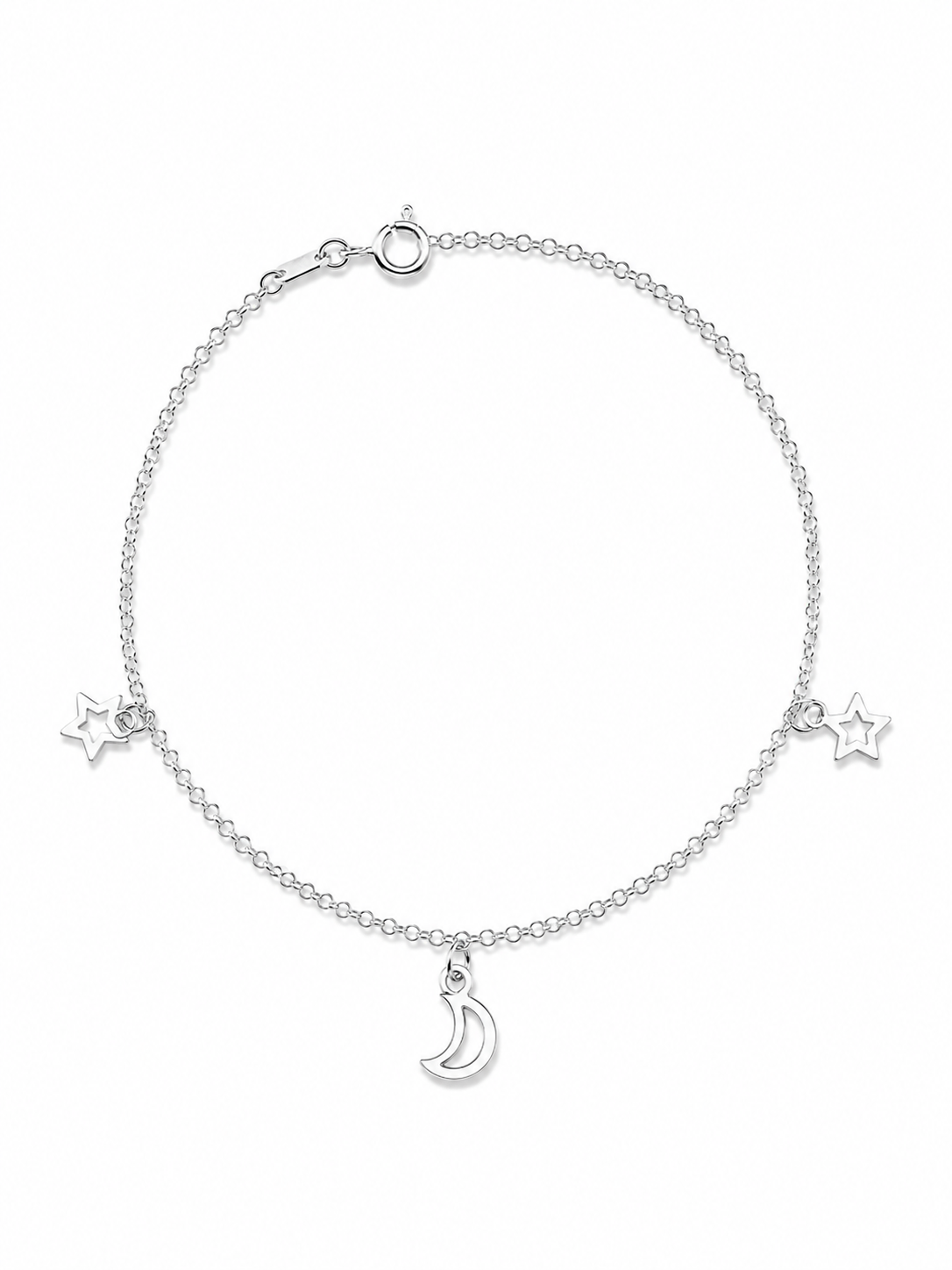 Pulsera Fina Chiches Luna Estrella Abierto