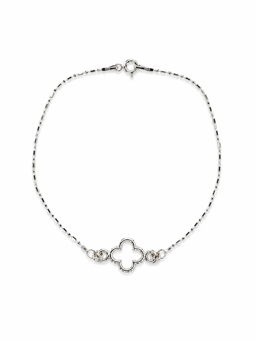 Pulsera Punto Palito Trébol de la suerte