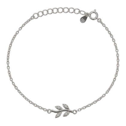 Pulsera Fina Circón Hojas