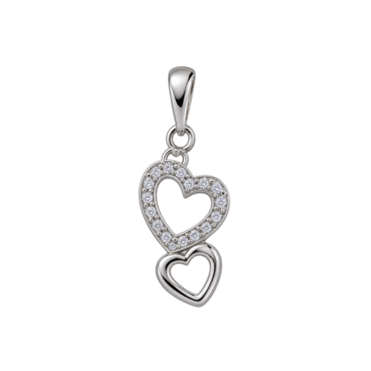 Colgante Circón Corazón Doble