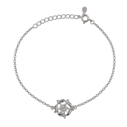 Pulsera Fina Circón Flor